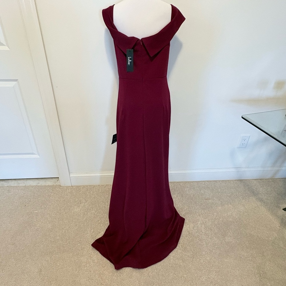 Lulu's Deep Wine Red Off-Shoulder Maxi Dress - Picture 2 of 6